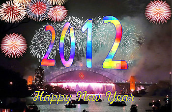 Happy New Year, 2012, fireworks, holiday, new year HD wallpaper