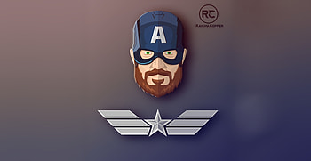 Beared, superhero, artwork, Captain America HD wallpaper