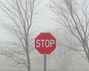 Words, Fog, Inscription, Text, Sign, Stop HD wallpaper