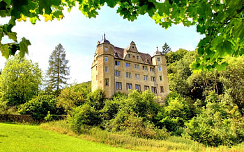 Germany, grass, castle, tree HD wallpaper