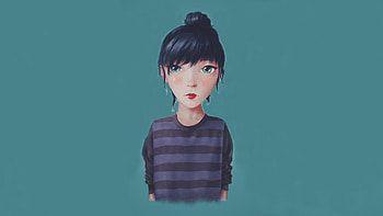 Cute Blue Eyes Artwork, artwork, art, digital-art HD wallpaper