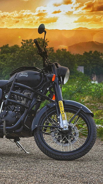 Royal black bullet, bike HD phone wallpaper