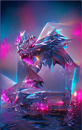 dragon crysral, electric blue, magenta HD phone wallpaper