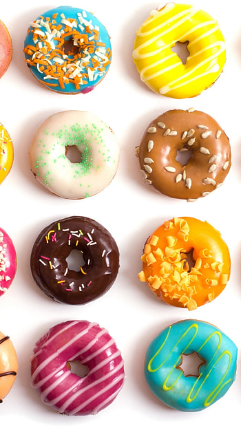 Assorted flavor doughnuts, Sweet and sprinkled, Mouthwatering food , Delicious indulgence HD phone wallpaper