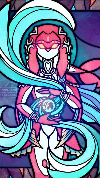 Stained Glass Mipha BO, Art, Vitral, Zelda, BOTW HD phone wallpaper