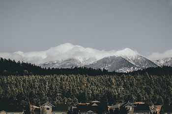 Nature, Houses, Mountains, Clouds, Forest HD wallpaper