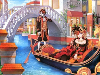 a romantic boat ride, beautiful girl, bridge, boat, gentleman HD wallpaper