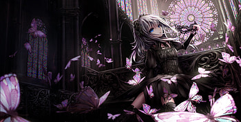 Goth Girl, Gothic anime, Dark HD wallpaper