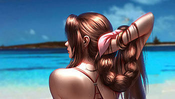 Aerith Beach Day , aerith-gainsborough, final-fantasy-xv, final-fantasy, games, artist, artwork, digital-art, artstation HD wallpaper