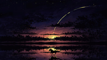 Horse Running Beach Side Night Reflection , horse, artist, artwork, digital-art, deviantart HD wallpaper