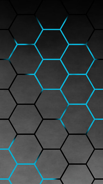 Black Hexagon or Honeycomb Pattern for 7 Background - . . High Resolution, Black and Blue Cool HD phone wallpaper