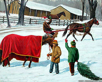 winters day, winter, horses, snow, christmas HD wallpaper