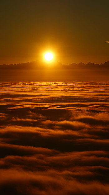 Sunrise with clouds, Painterly skies, Radiant sun, Enchanting nature HD phone wallpaper
