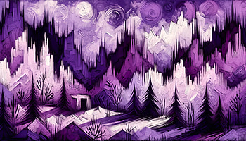 Purple Dreamscape, purple aesthetic, abstract landscape, mountain, tree HD wallpaper