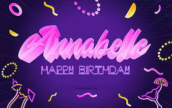 Happy Birtay Annabelle, , Purple Party Background, Annabelle, creative art, Happy Annabelle birtay, Annabelle name, Annabelle Birtay, Birtay Party Background HD wallpaper