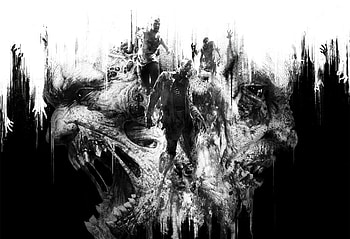 Horror, Dying Light, Creature, Video Game, Black & White, Monster, Zombie HD wallpaper