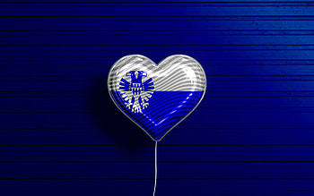 I Love Arnhem, , realistic balloons, blue wooden background, Day of Arnhem, dutch cities, flag of Rotterdam, Netherlands, balloon with flag, Arnhem flag, Arnhem HD wallpaper