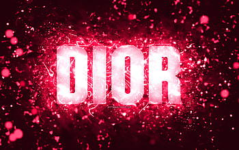 Happy Birtay Dior, , pink neon lights, Dior name, creative, Dior Happy Birtay, Dior Birtay, popular american female names, with Dior name, Dior HD wallpaper