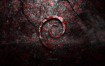 Debian logo, grudge art, Debian moan logo, red moan texture, Debian, moan moan texture, Debian emblems, Debian 3d logo HD wallpaper