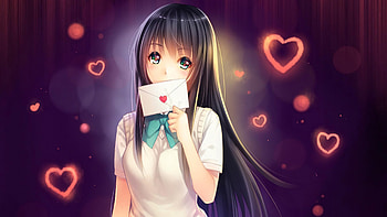 Anime Girl In Love With Love Letter, anime-girl, anime, artist, artwork, digital-art HD wallpaper