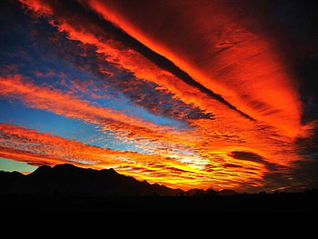 Red Sky, clouds, sky, black, red HD wallpaper