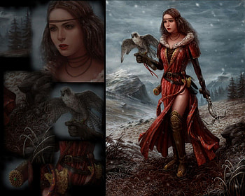 sexy hunter girl, sexy, girl, hawk, hunter HD wallpaper