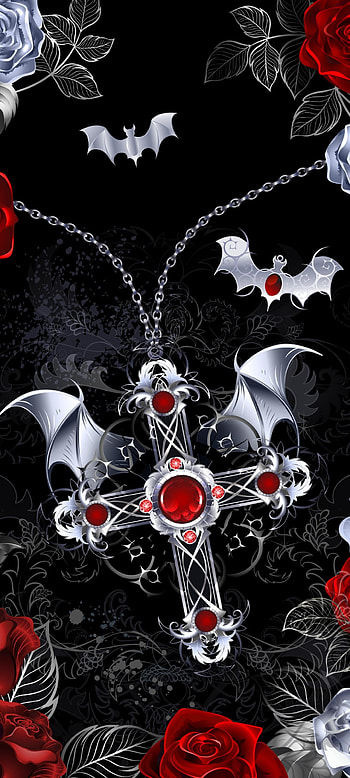 Devil Red cross, Beautiful, ornament, Luxury, black, God HD phone wallpaper