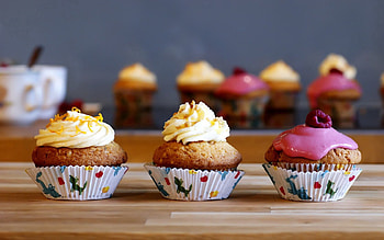 Food, Raspberry, Desert, Cream, Cupcakes HD wallpaper