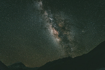 Universe, Stars, Rocks, Dark, Starry Sky, Nebula HD wallpaper