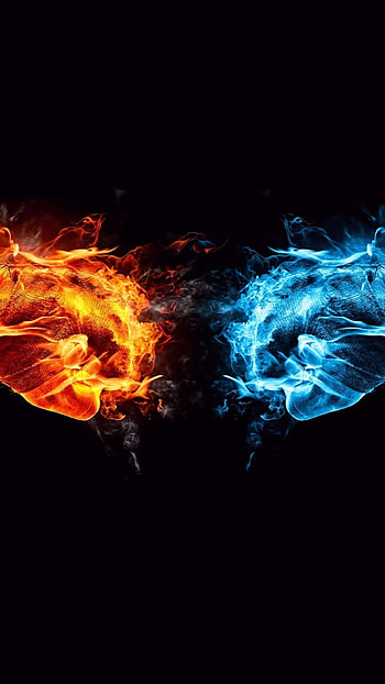 Blue And Red, Firestorm, blue and HD phone wallpaper