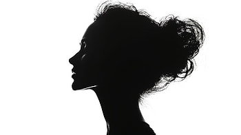 Feminine Silhouette in Stunning Ultra, woman, feminine silhouette, silhouette, profile, hair HD wallpaper