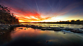 Landscape, Rivers, Sunset HD wallpaper