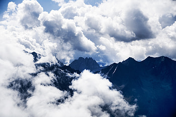 Nature, Sky, Mountains, Clouds, Vertex, Top HD wallpaper