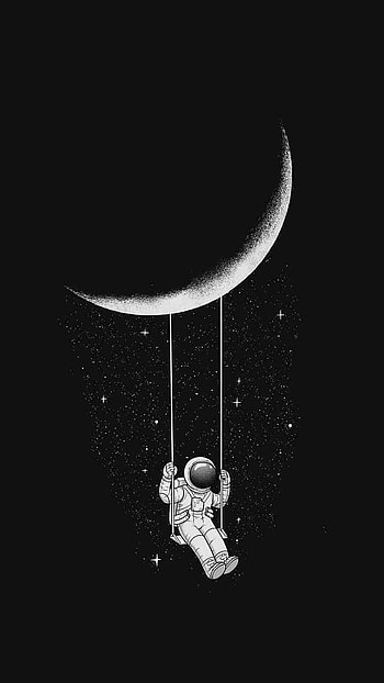 Black Moon Aesthetic, Black Astronaut HD phone wallpaper
