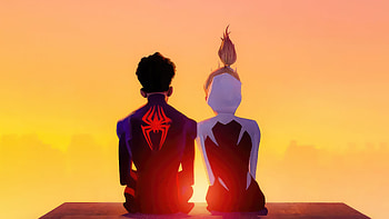 Miles Morales And Gwen Stacy Swing Into Action, spiderman, miles-morales, gwen-stacy, superheroes, artwork, artist, digital-art HD wallpaper