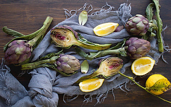Fruits, Food, Vegetables, Lemon, Scarf, Artichoke HD wallpaper