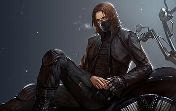 Bucky, black, mask, man, hand, fantasy, comics, luminos, guy, marvel HD wallpaper
