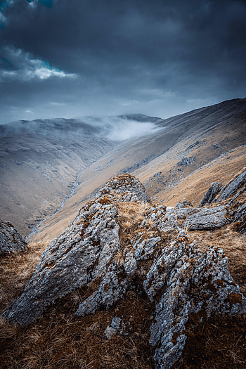 Landscape, Nature, Mountains, Clouds, Rocks, Valley HD phone wallpaper