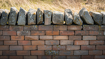 Stone-Topped Brick Wall —, Brick HD wallpaper