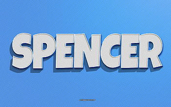 Spencer, blue lines background, with names, Spencer name, male names, Spencer greeting card, line art, with Spencer name HD wallpaper