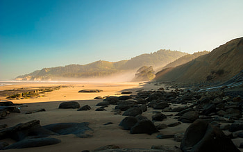 Hill Coast Mist , hill, nature, mist HD wallpaper