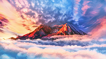 Illustration Artwork Sky Mountains Clouds , illustration, artwork, sky, mountains, clouds, artist, digital-art HD wallpaper
