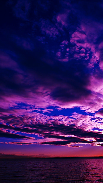Purple Clouds over the Sea, sea, ocean, cloud, horizon, nature, sky HD phone wallpaper