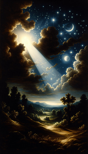 Serene Night Sky: A Perfect , Night Sky, forest, cloud, moon, Stars HD phone wallpaper
