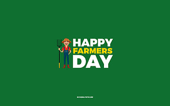 Happy Farmers Day, , green background, Farmers profession, greeting card for Farmes, Farmes Day, congratulations, Farmes, Day of Farmes HD wallpaper