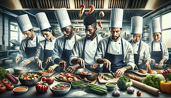 Professional Chefs in Action, chef, cooking, kitchen HD wallpaper