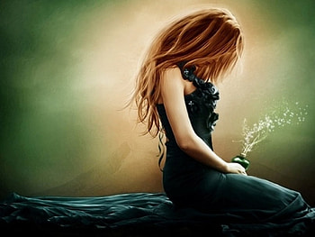 green beauty, goddess, anime, green, magical HD wallpaper