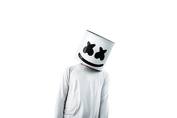 DJ Marshmello, marshmello, dj, music, singer, white HD wallpaper