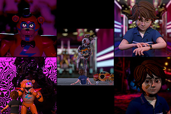 Neon Glamrock: Freddy & Vanny — FNAF: Security Breach, Glamrock Freddy (Five Nights At Freddy's), Vanny (Five Nights At Freddy's), Video Game, Five Nights At Freddy's: Security Breach HD wallpaper