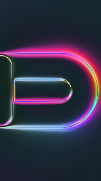 D Letter, Neon Background HD phone wallpaper